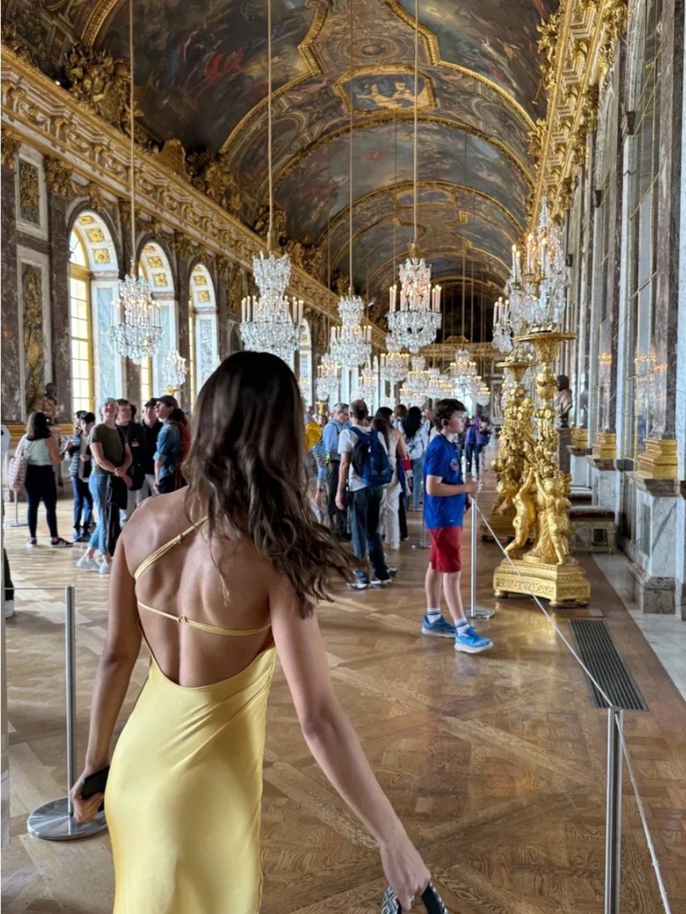 Commense One-Shoulder Satin Slip Dress in Yellow Gold - Picture 7 of 13